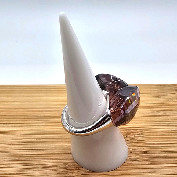 Swarovski Heart-Shaped Amethyst Crystal Ring - Picture 4 of 7